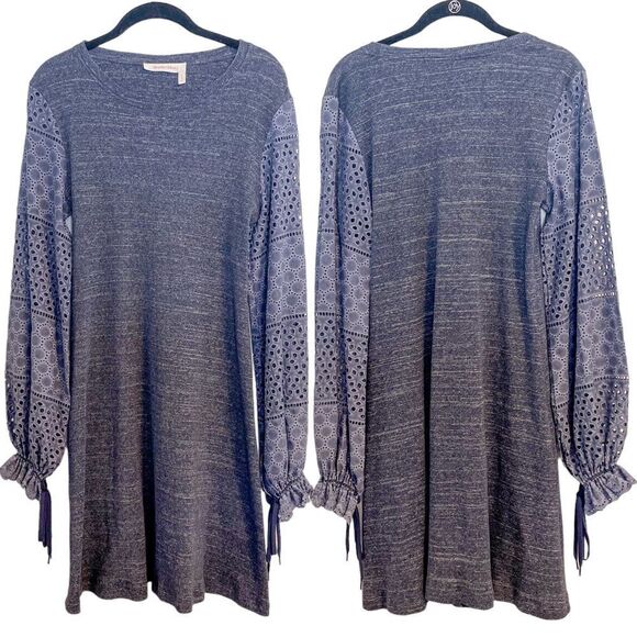 See By Chloe Ribbed Knit Mini Dress Crochet Sleeve L - Picture 8 of 8